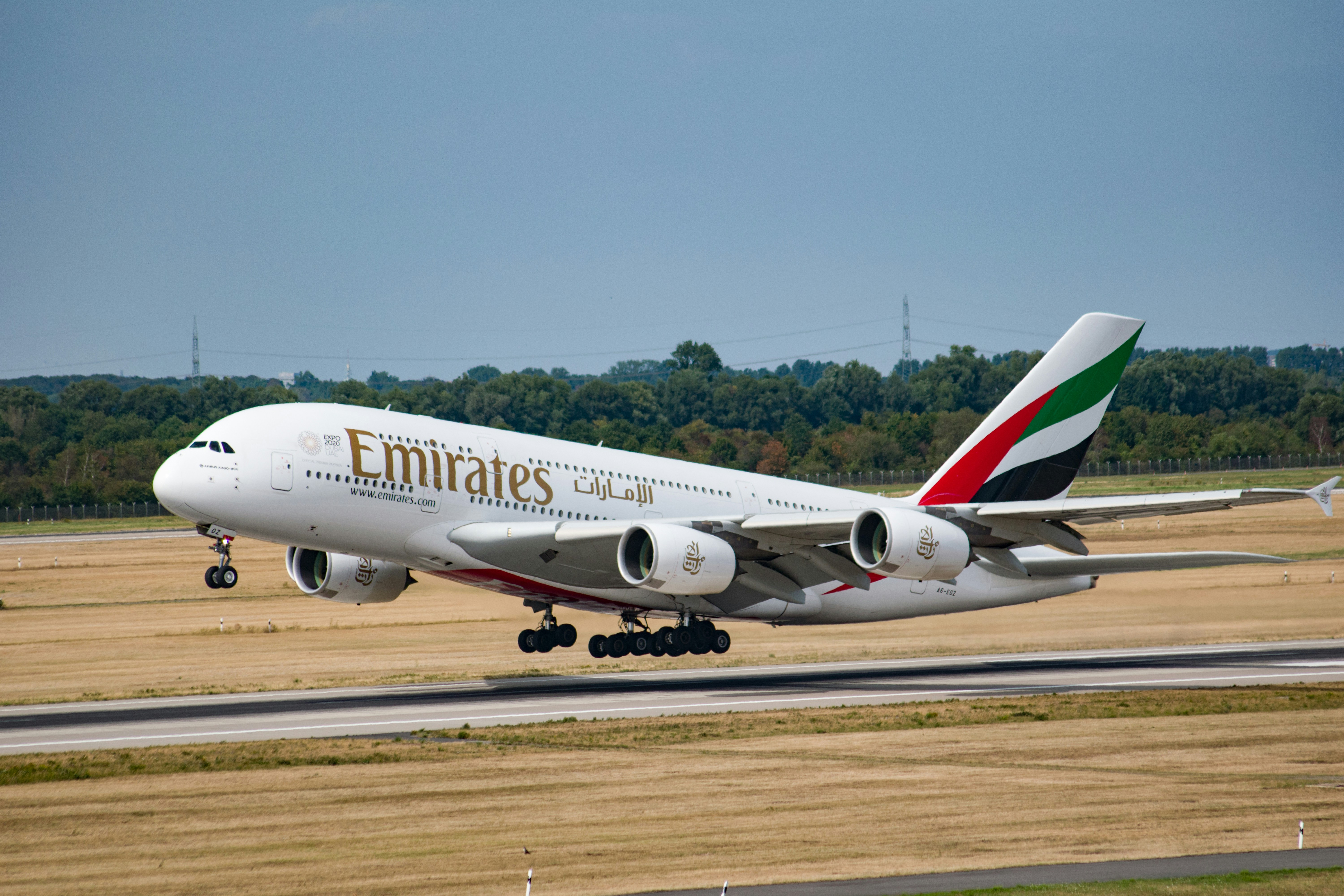 White Emirates aircraft